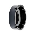 Round ashtray, made of glass, Selena, 10.5 cm, black color